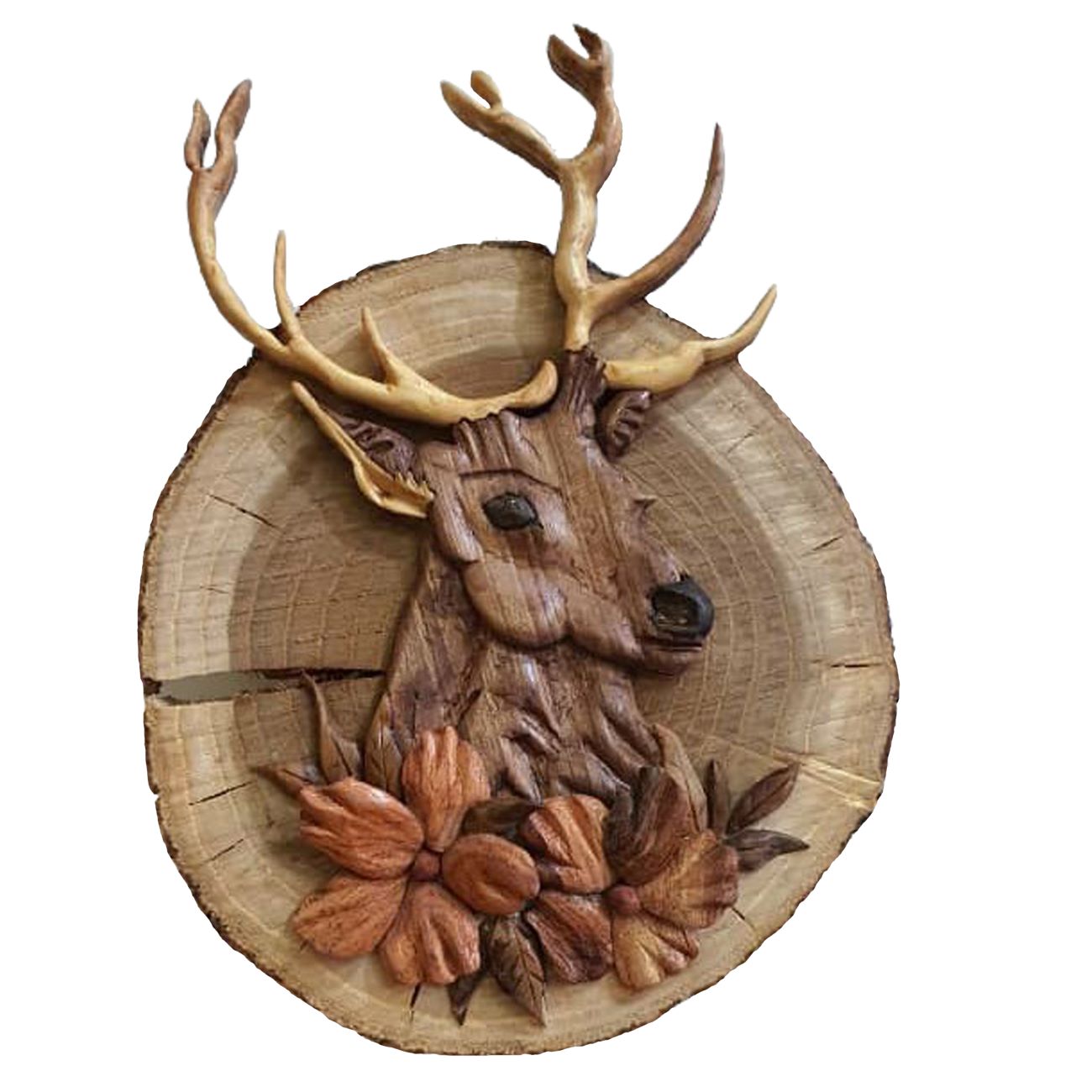 Main image of 优雅手工鹿木质镶嵌艺术——大自然之美的永恒杰作