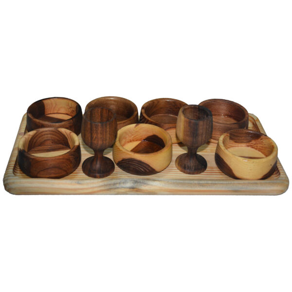 优雅手工木制七辛桌套装 —— 融合传统与现代风格（10 件套）