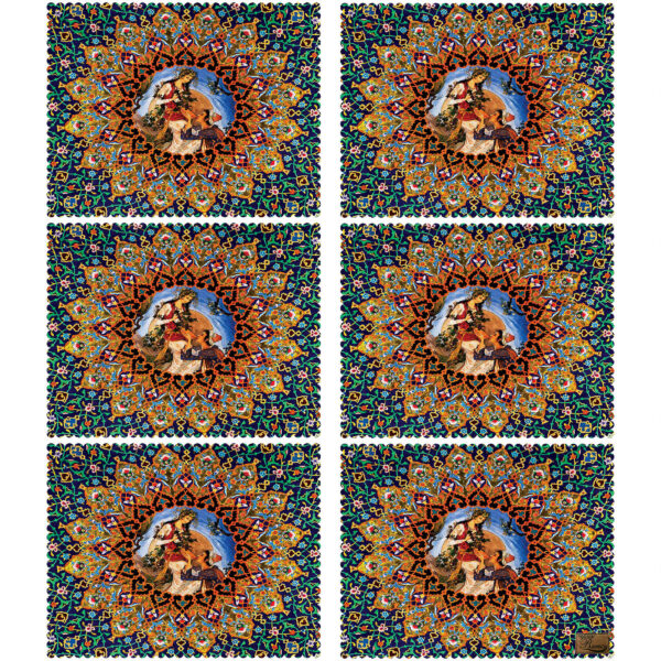 优雅波斯设计餐垫 – 微型艺术灵感（6件套）