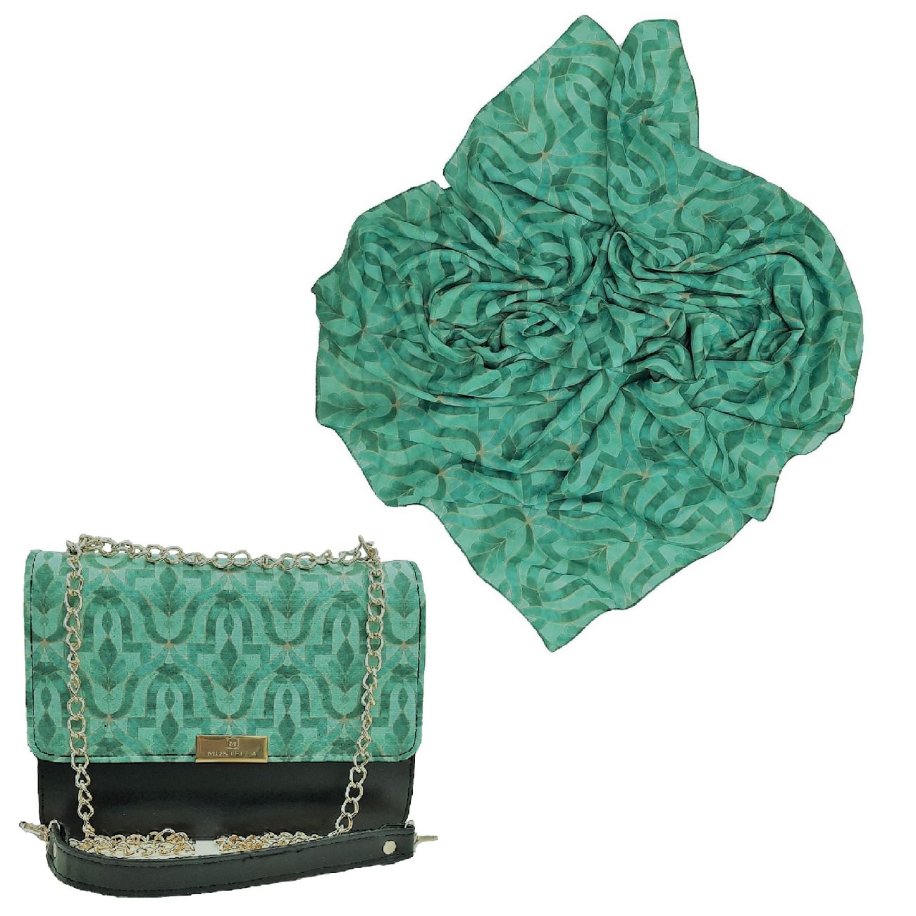 Main image of 优雅链条肩包 & 搭配围巾