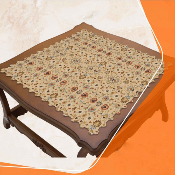 优雅天鹅绒桌布 – 几何花卉设计