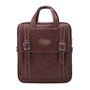 时尚人造皮革邮差包（可调节肩带）