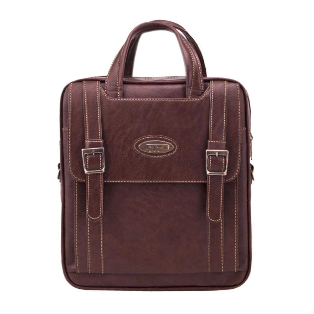 Main image of 时尚人造皮革邮差包（可调节肩带）