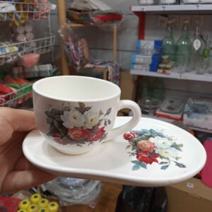 花卉图案陶瓷茶杯茶碟套装