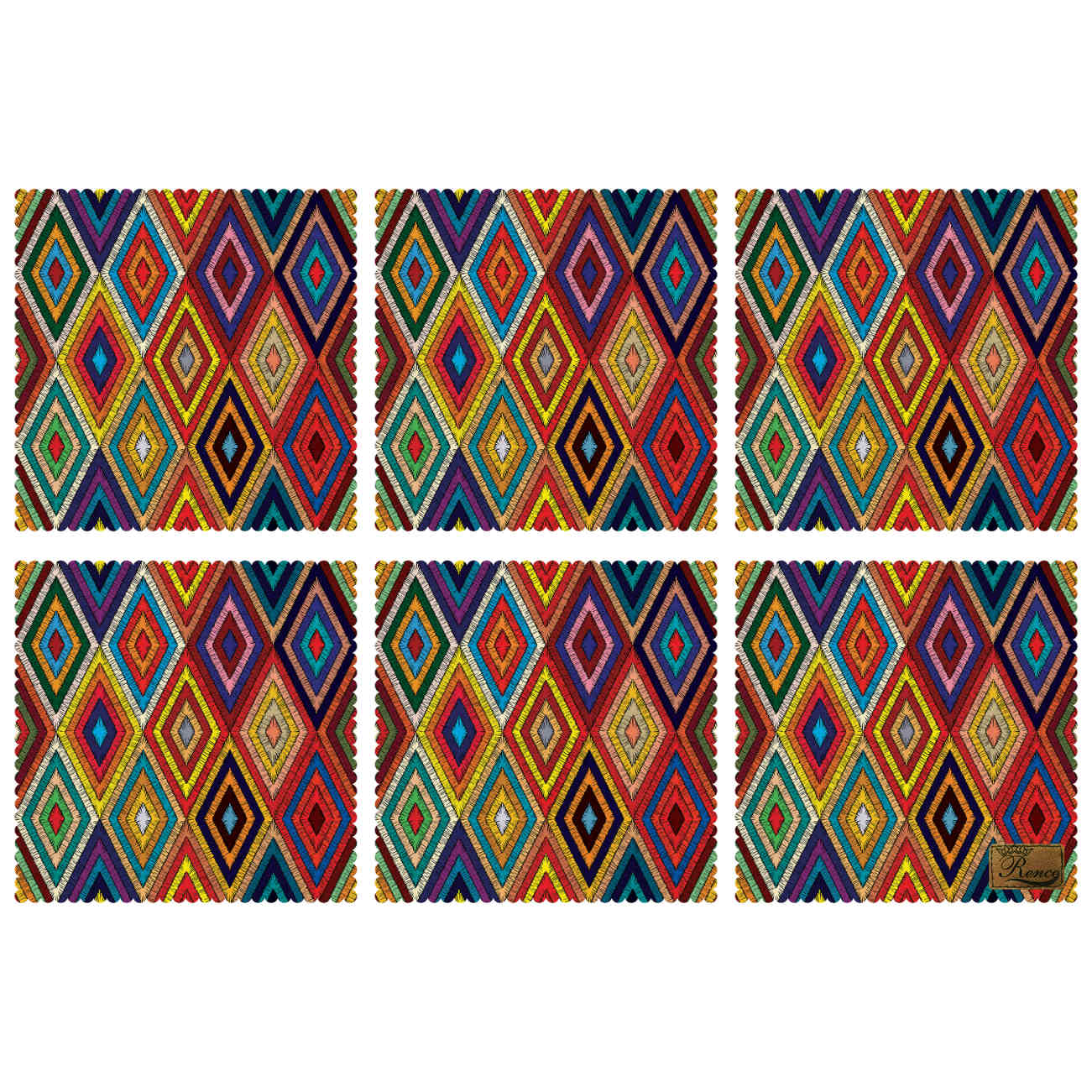 Main image of 几何菱形设计餐垫（6件套）