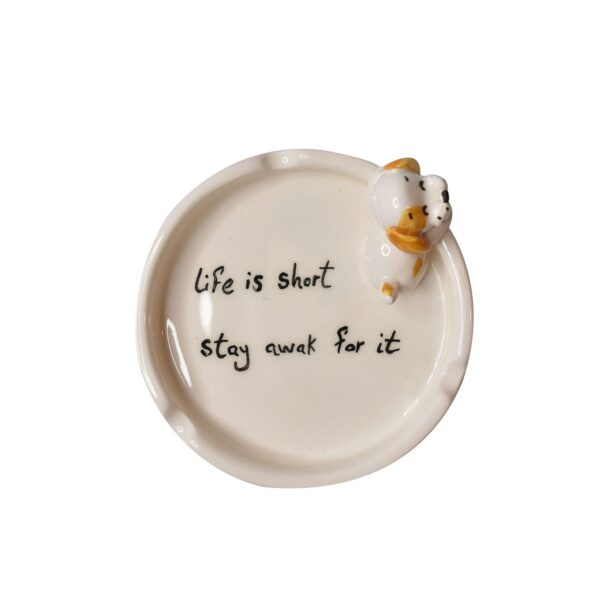 手工陶瓷烟灰缸 – 狗图案，独特可爱款式