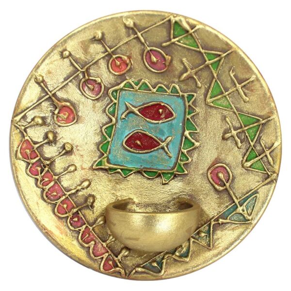 手工陶瓷墙盘烛台 – 优雅家居装饰