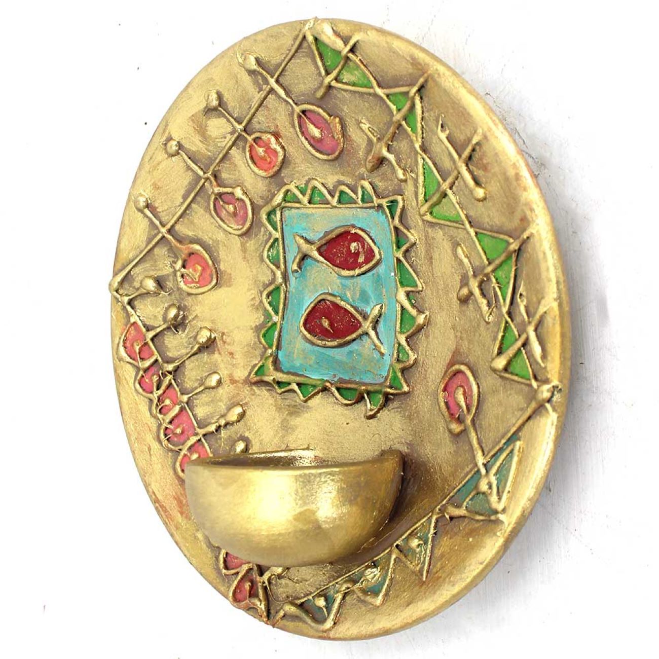 手工陶瓷墙盘烛台 – 优雅家居装饰