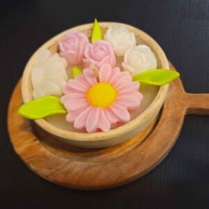 手工陶瓷罐蜡烛 – 花卉图案