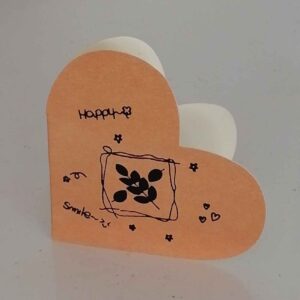 心形图案“快乐”卡 现代庆祝风格 (X10)
