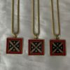 凯赫旗帜项链 – 配有不锈钢链条，波斯力量与遗产的象征，3件套