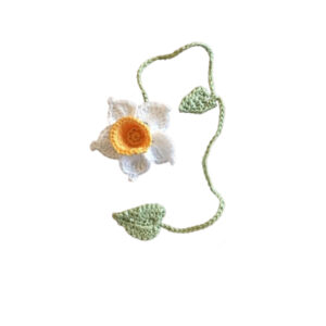 针织花卉书签 – 手工花朵设计，适合阅读 (2个装)