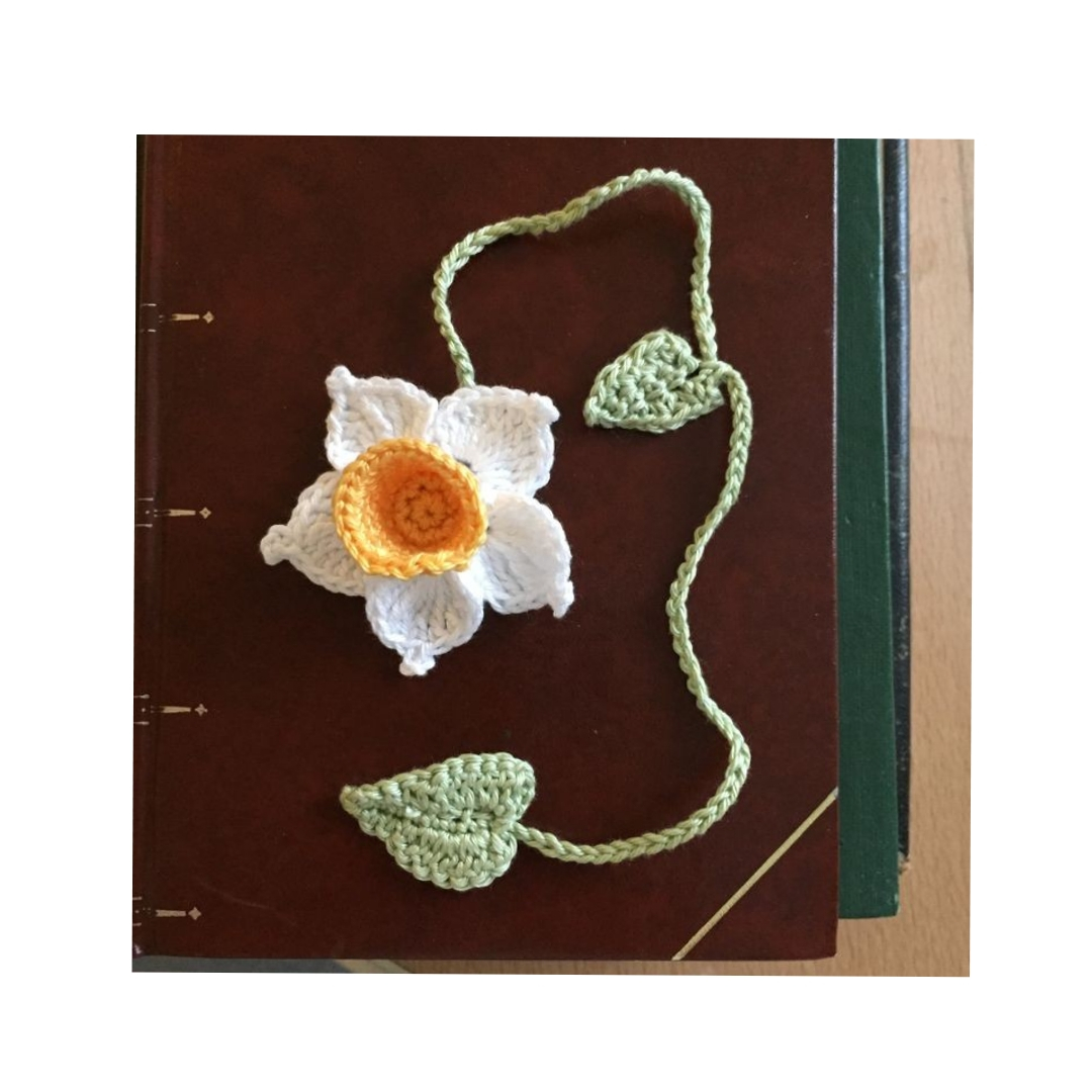 针织花卉书签 – 手工花朵设计,适合阅读 (2个装)