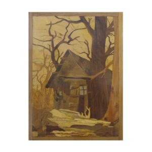 木质镶嵌工艺废弃小屋艺术——手工壁饰