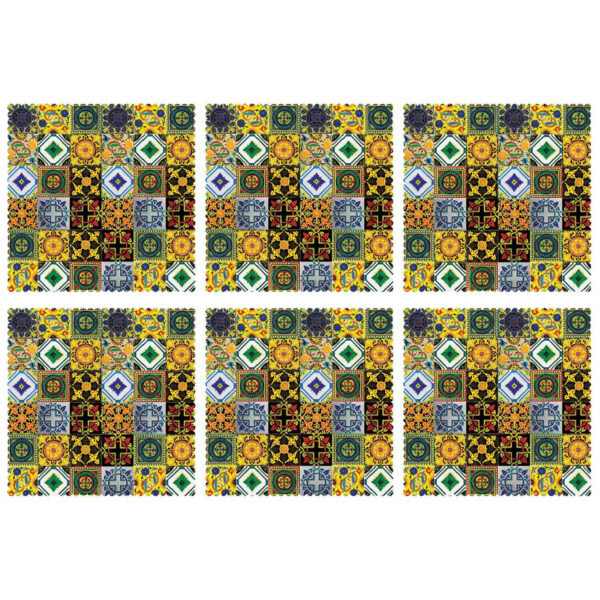 现代几何花卉图案餐垫 – 时尚实用（6件套）