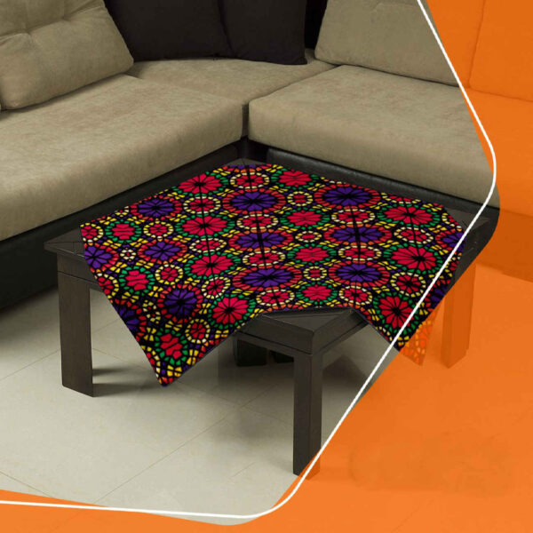 波斯风格几何天鹅绒桌布 – 优雅装饰