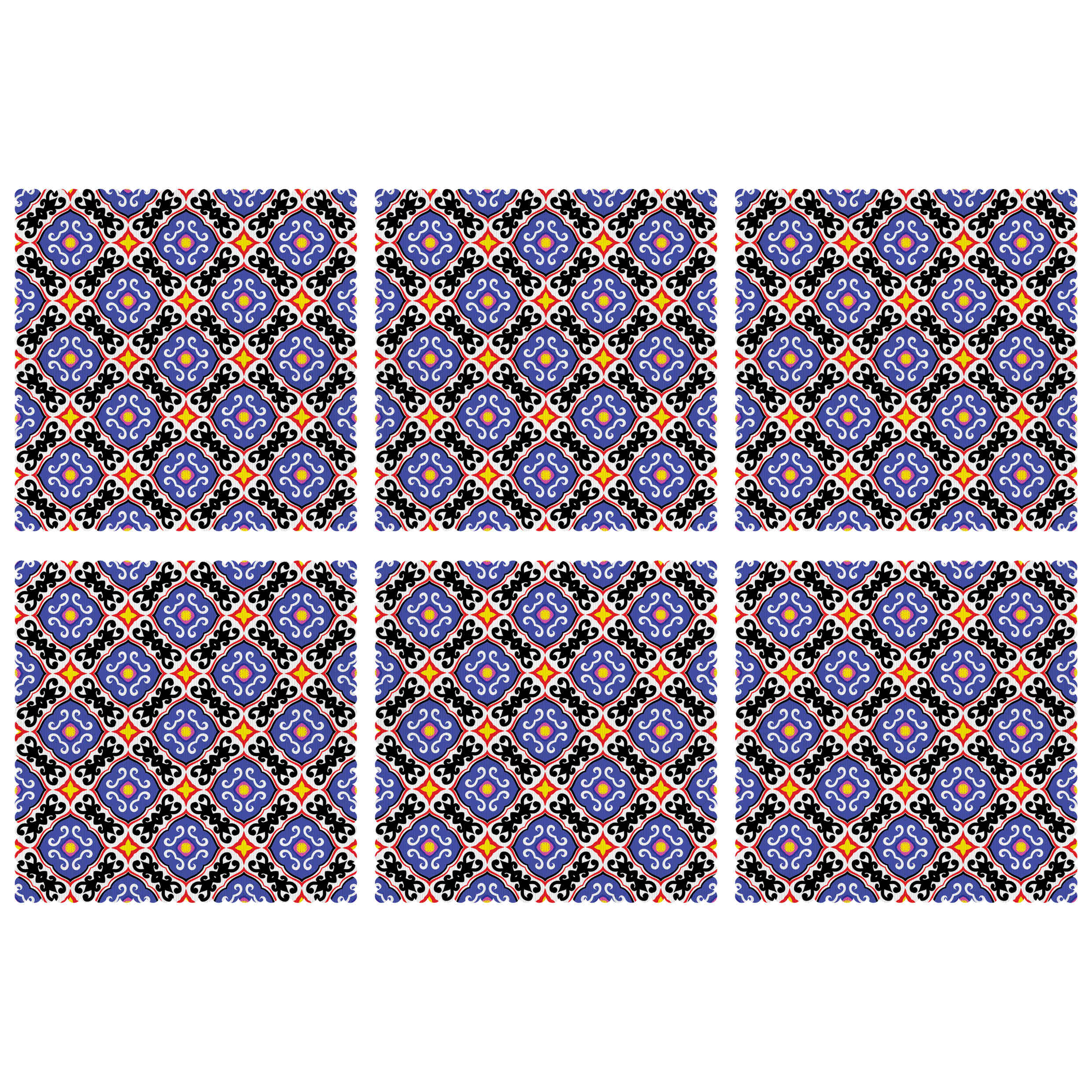 波斯几何图案餐垫 (6件套)