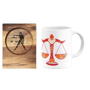 波斯星座马克杯 – Mehr（天秤座）符号，配杯垫