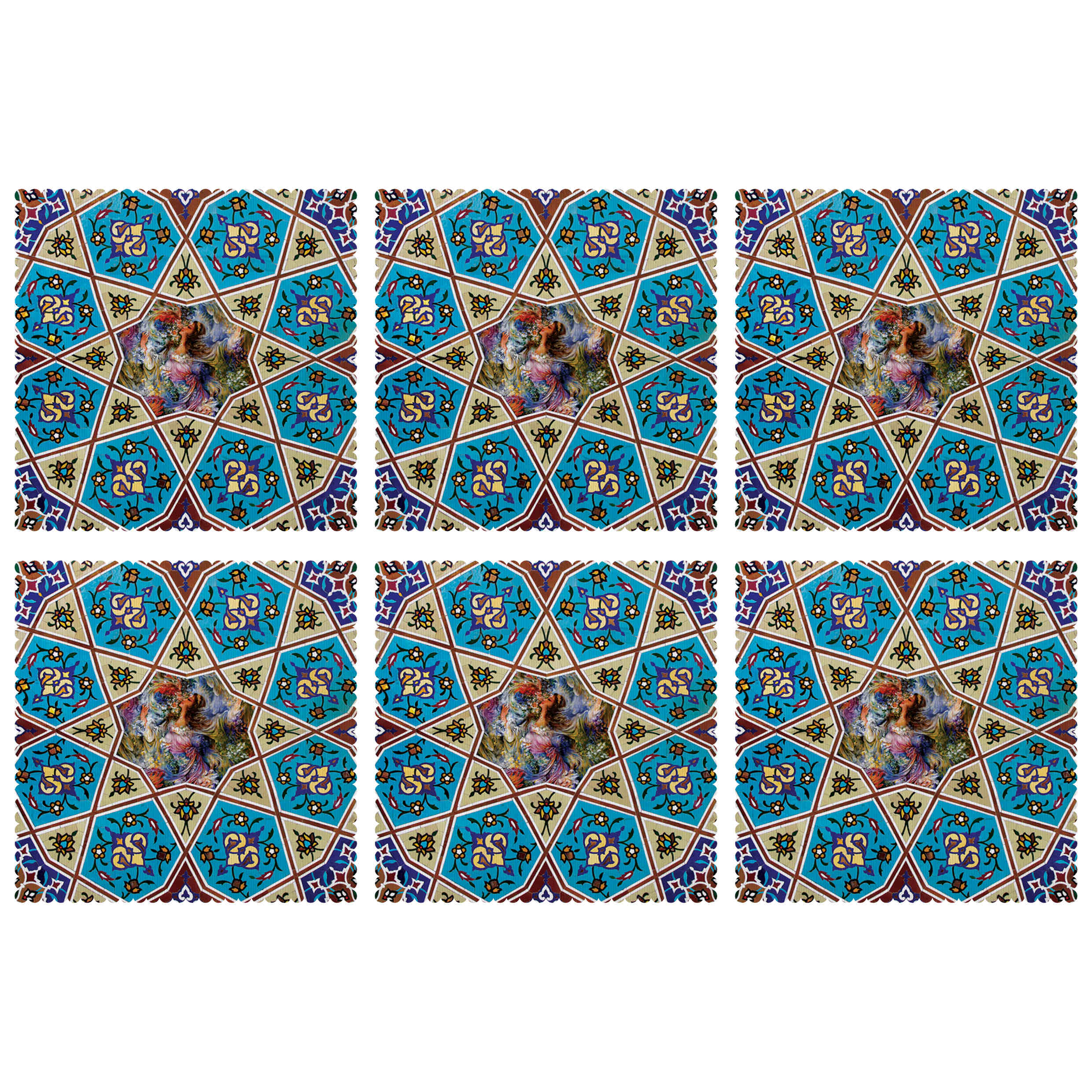 波斯灵感艺术设计迷你餐垫 (6件套)