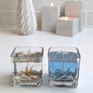 海风玻璃罐蜡烛套装（2个） – 手工制作，海洋灵感