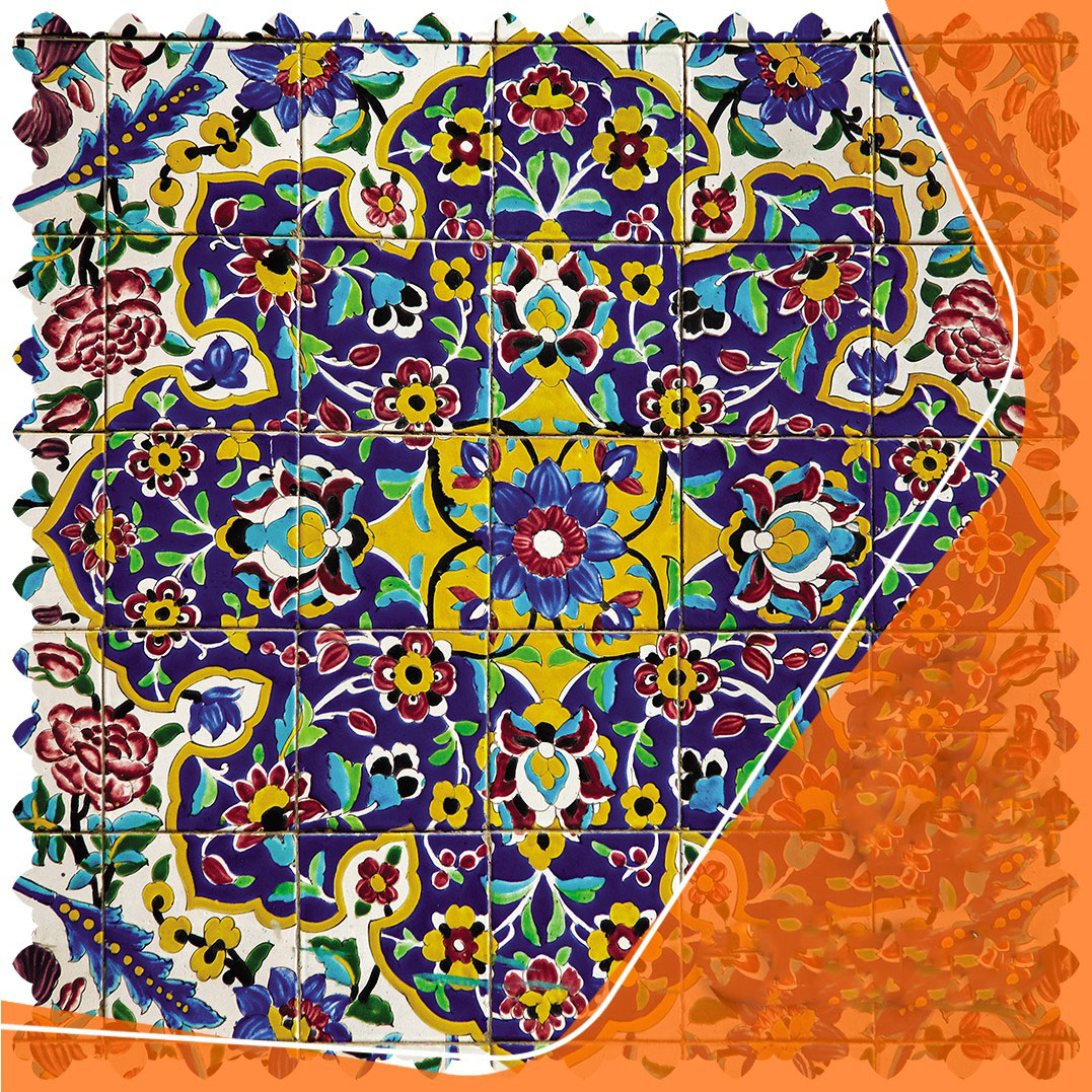 柔软天鹅绒桌布 – 鲜艳蓝色花卉图案