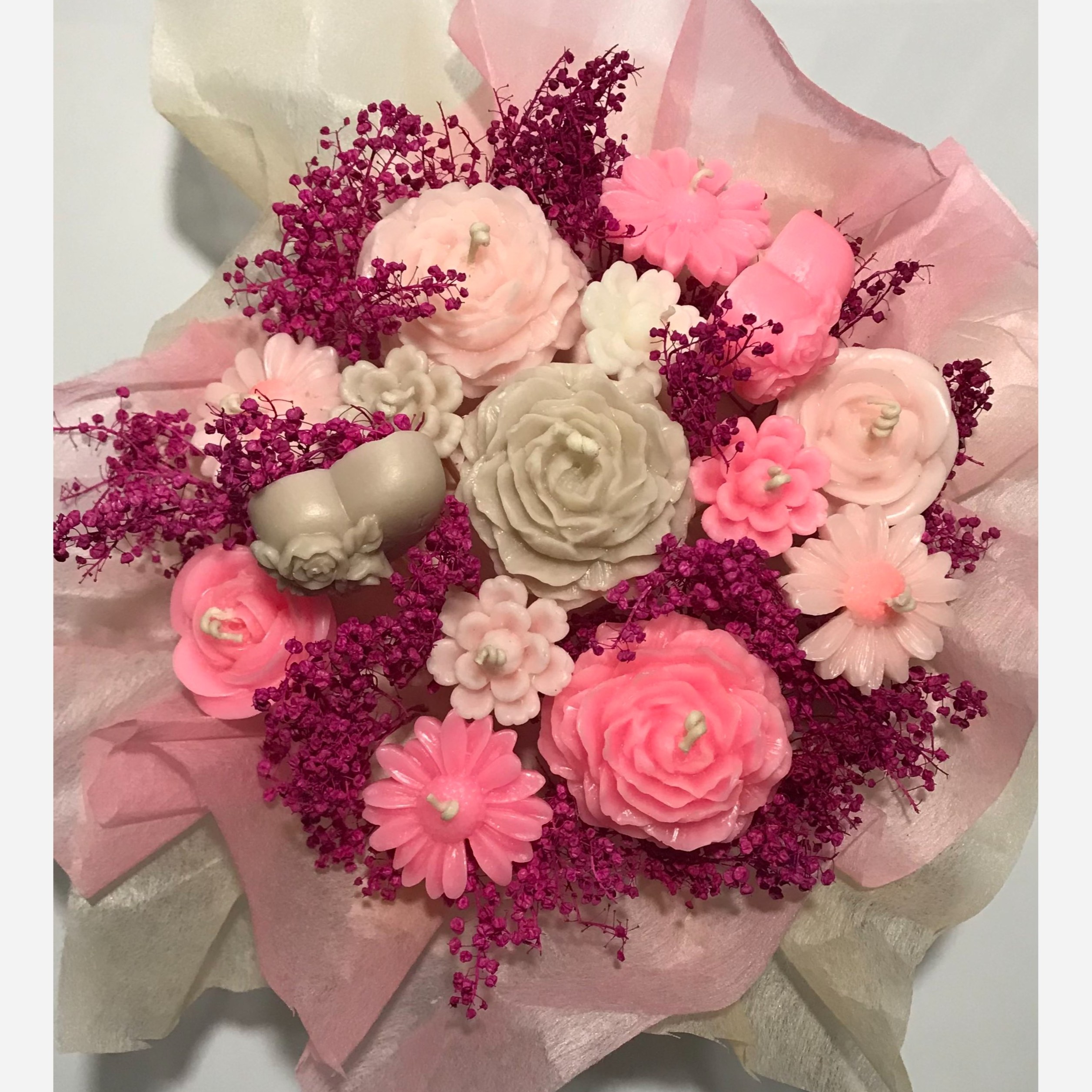 大豆蜡花卉蜡烛 – 绽放之美装饰套装