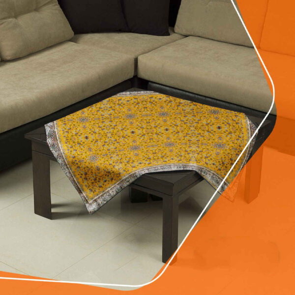 永恒之美 – 花卉与几何图案天鹅绒桌布