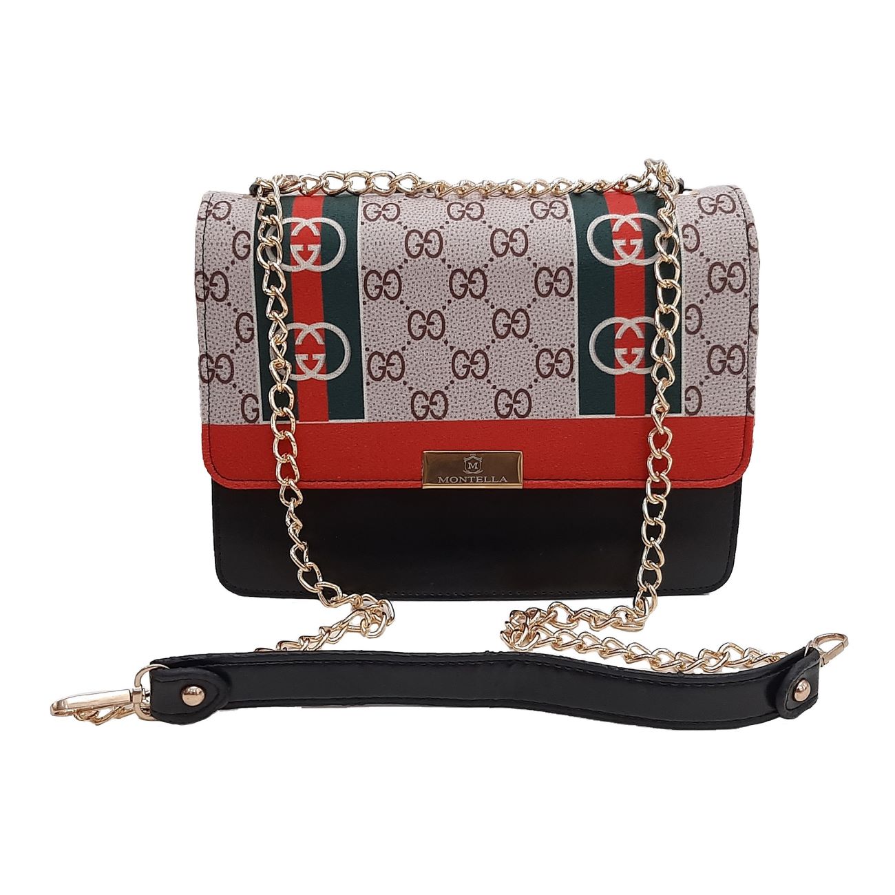 潮流链条手提包 & 围巾组合 – 时尚独特