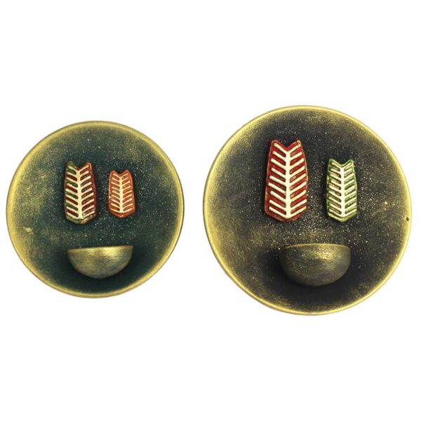 独特手工陶瓷墙盘烛台 – 现代家居装饰理想选择（2 件装）