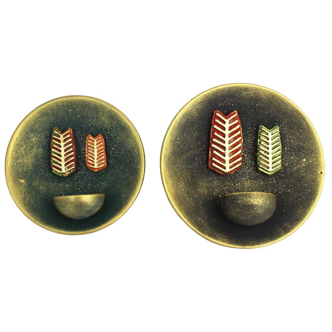 Main image of 独特手工陶瓷墙盘烛台 – 现代家居装饰理想选择（2 件装）