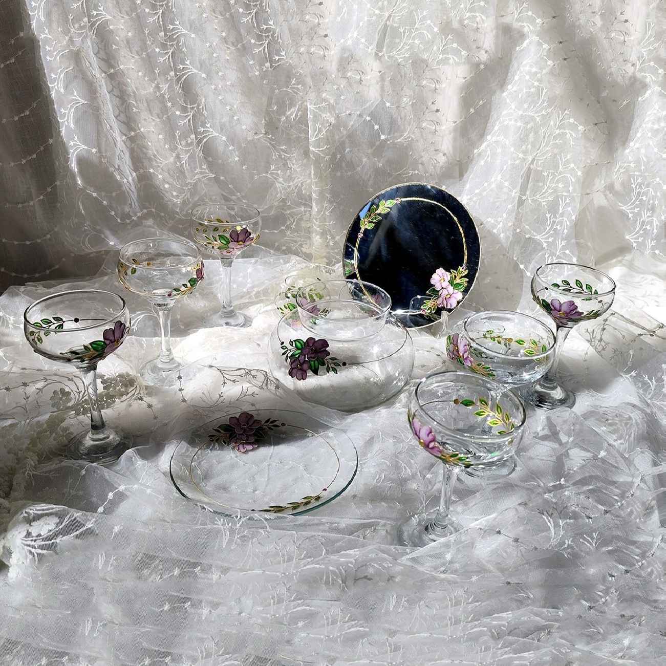 Vitarail 七辛桌套装 —— 花卉设计 Moona 款（11 件套）