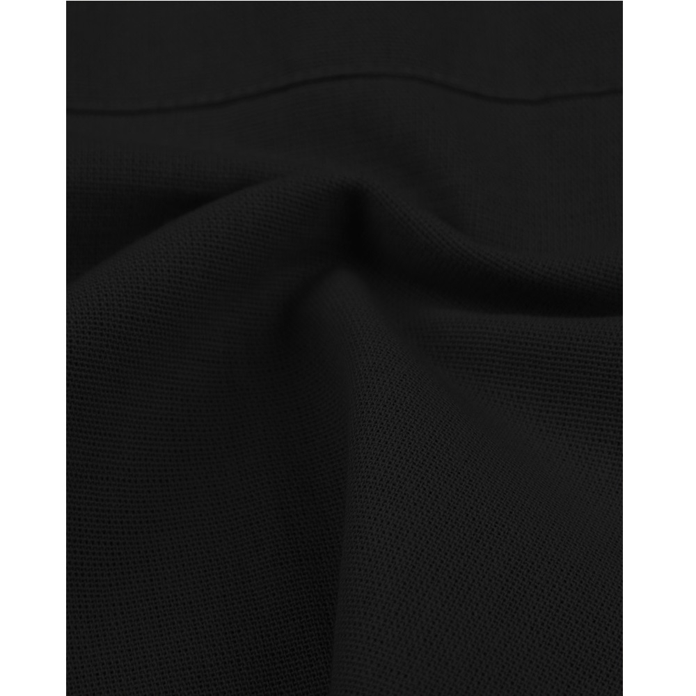 女士七分袖衬衫 – V领,黑色宽松版型