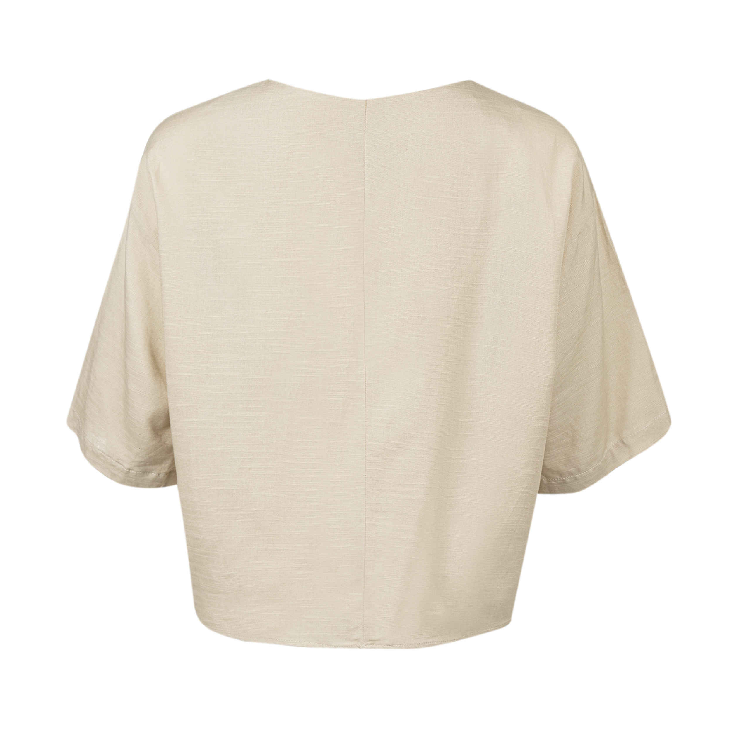 女士七分袖衬衫 – V领，柔软透气