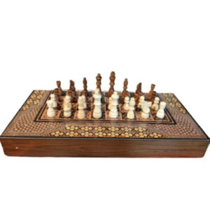 木制 Khatamkari 镶嵌棋盘 – 耐用且时尚，享受棋局乐趣