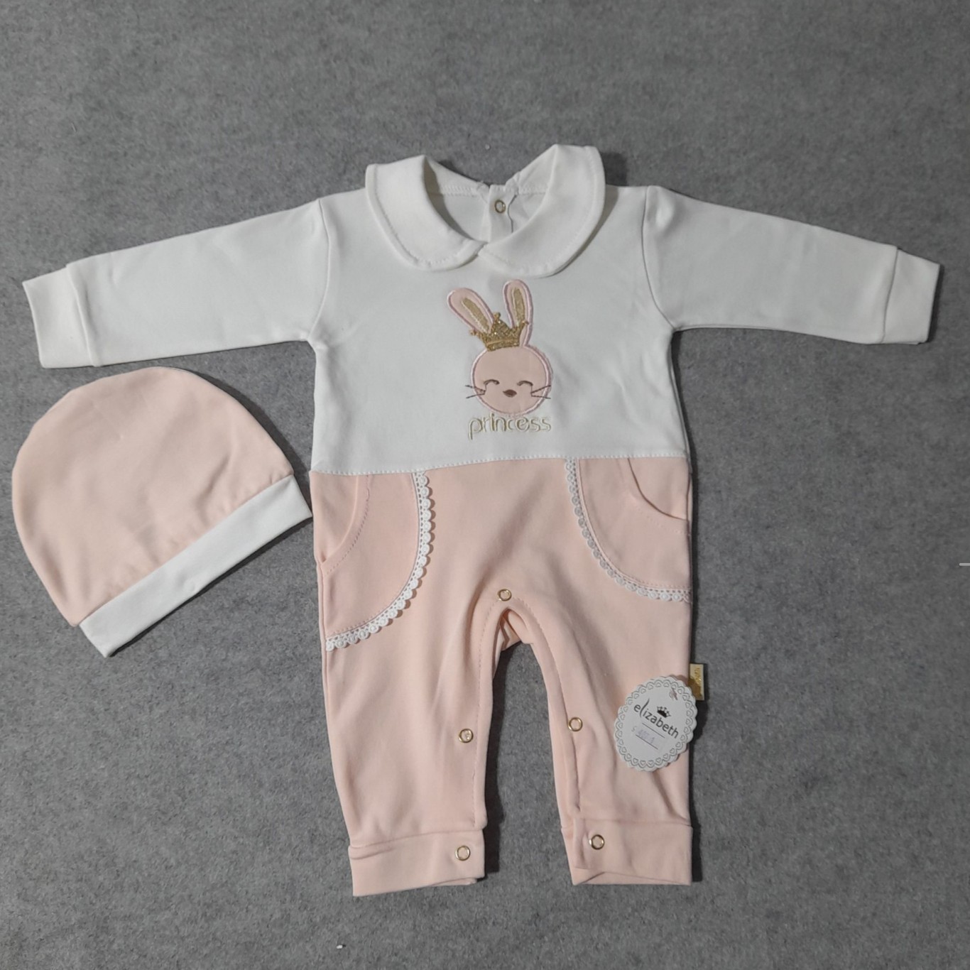 婴儿长袖连体衣 – 兔子公主图案