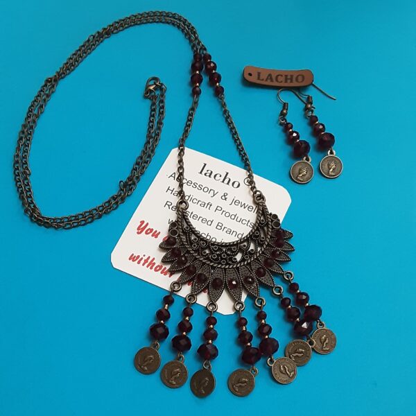 青铜珠宝套装 – 波西米亚风硬币与流苏设计