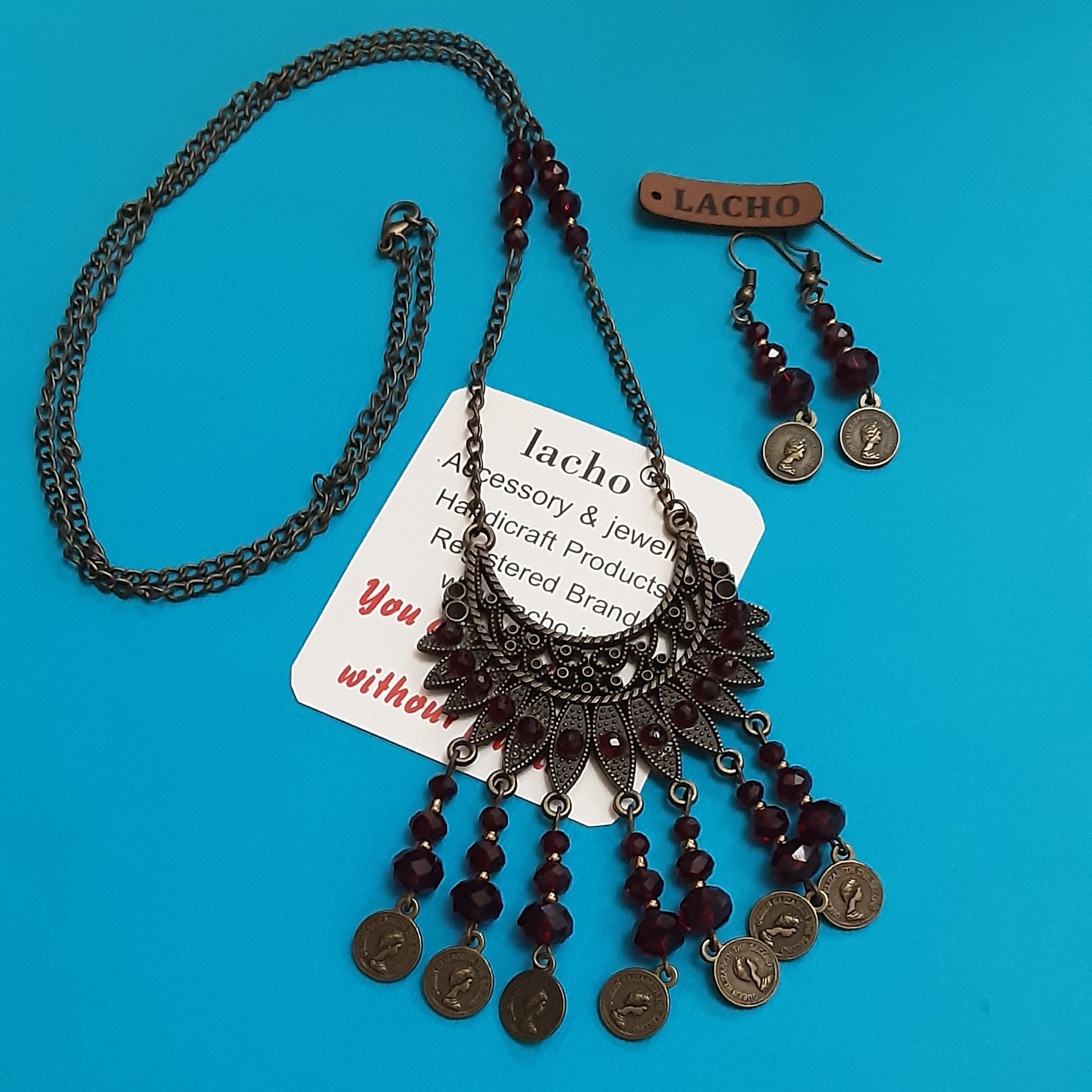 Main image of 青铜珠宝套装 – 波西米亚风硬币与流苏设计