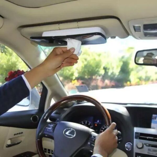 汽车纸巾盒 – 塑料材质，易于使用且耐用