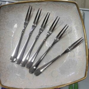 优雅不锈钢甜品叉 – 抛光表面（6件套）
