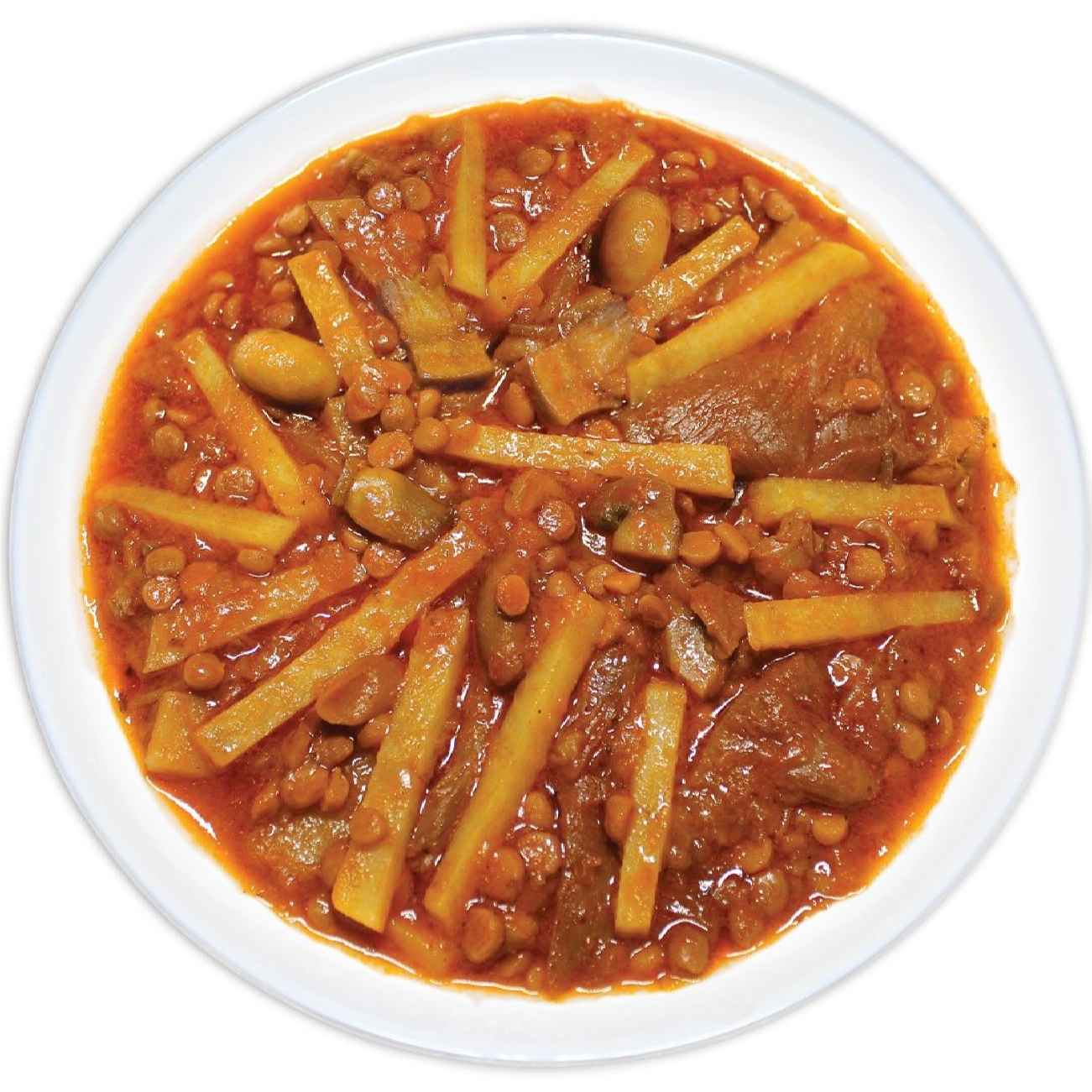 Gheymeh Bademjan 罐装 – 茄子、黄豌豆、蘑菇与炸薯条,475克(8罐装)