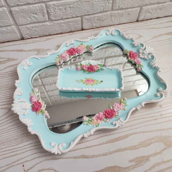 聚树脂托盘 – 华丽装饰 & 镜面蓝色款