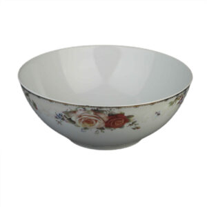 粉色花卉设计瓷碗 – 适合汤和沙拉（2 件套）