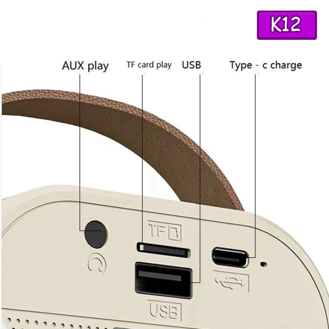 便携式蓝牙音箱K12型号,蓝牙5.0版本,电池供电