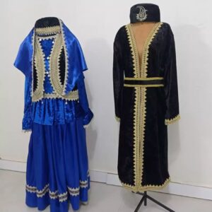 卡扎尔（Qajar）波斯伊朗男女服饰 – 带丝带刺绣及硬币装饰