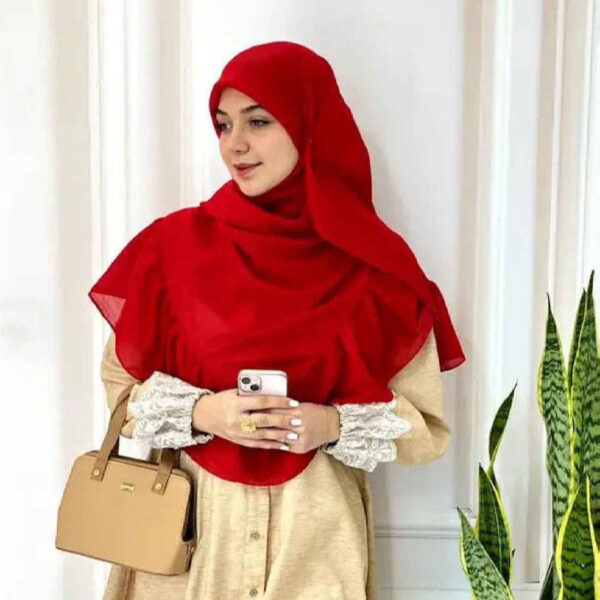 女士围巾 – 聚拢设计，红色 II