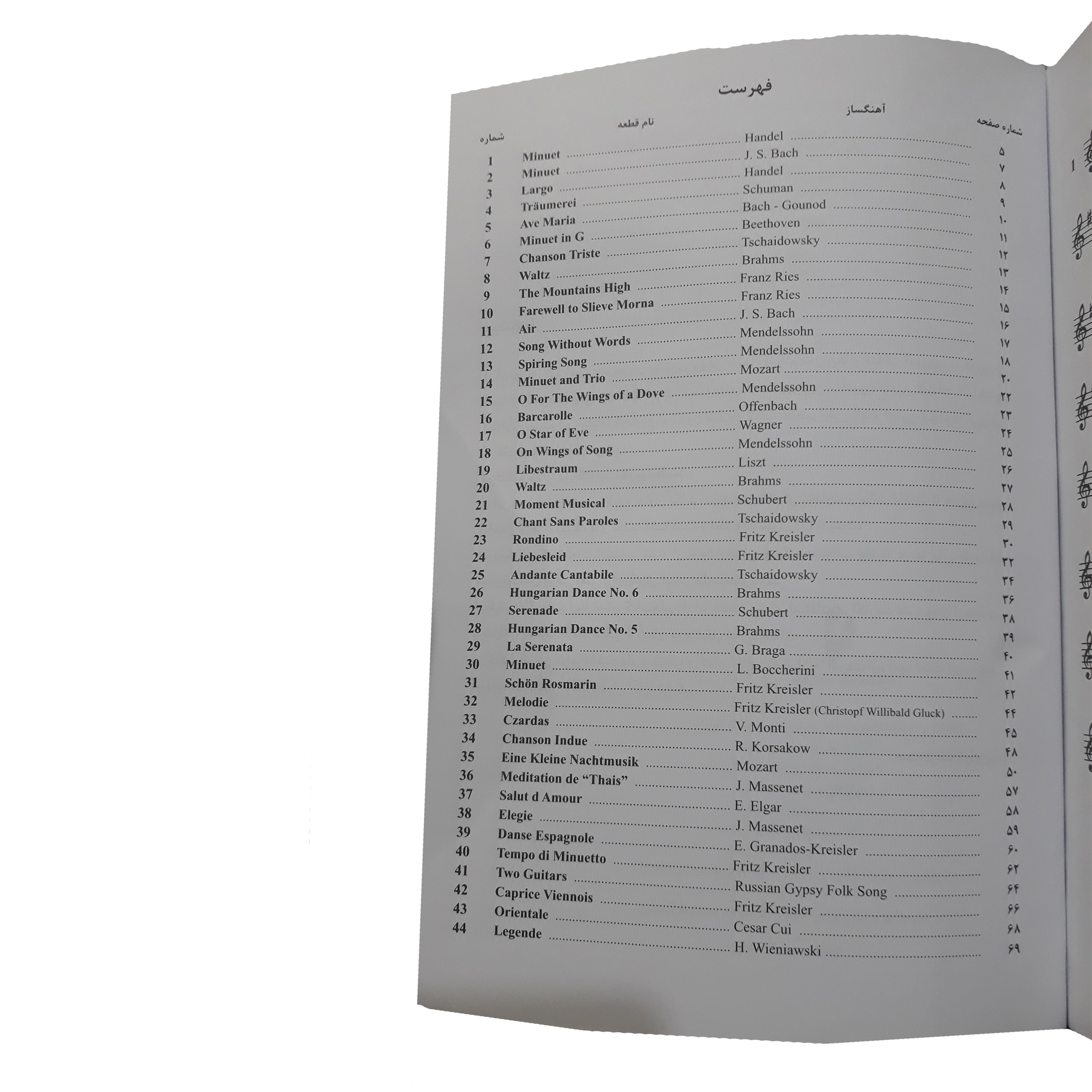 Mohammad Reza Gorgin Zadeh 著《小提琴精选古典乐曲》(波斯语)