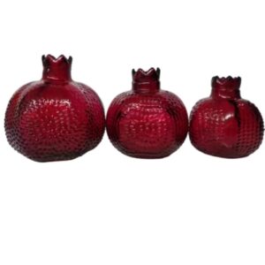 Yalda 玻璃石榴摆件，Yalda 夜装饰，3 件套