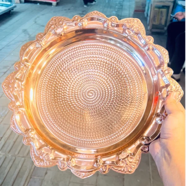Artisan Hammered Copper Serving Tray – Traditional Craftsmanship Meets Modern Elegance (1)