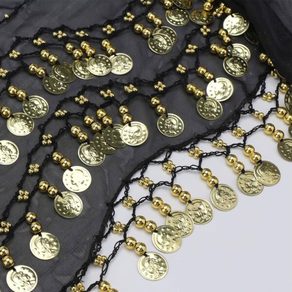 Coin Belly Dance Hip Scarf– Suitable for For Training and Shows