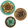 Decorative Pottery Plate with Flower Design Set of 3 Perfect for Living Room (4)